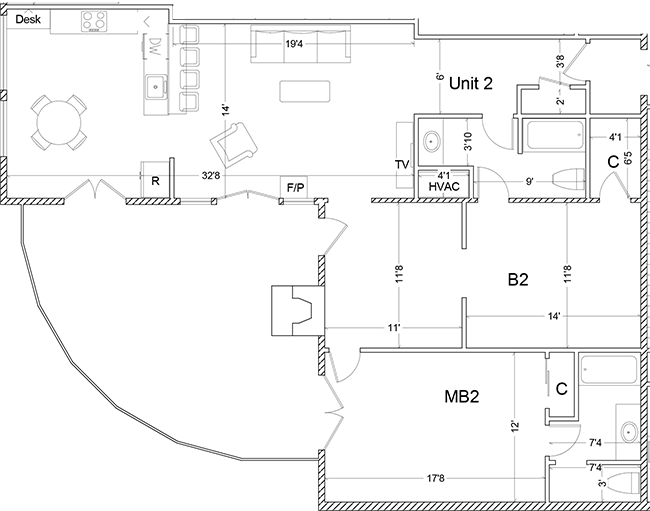 Suite 1 floor plan in Whitefish Montana