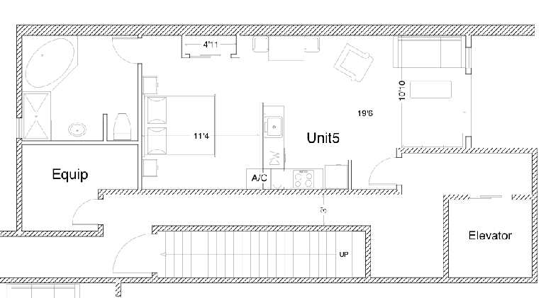Suite 5 floorplan in Whitefish Montana